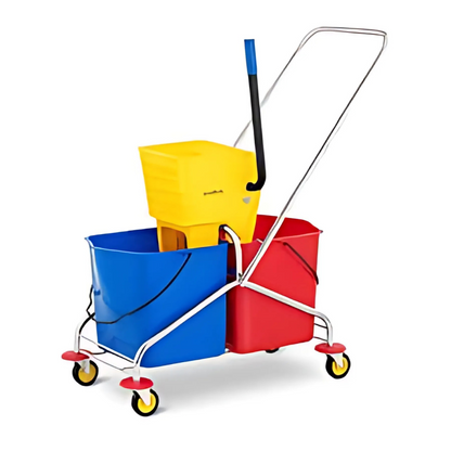 Double Wringer Mop Bucket 48L durable cleaning bucket.