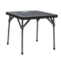 A compact folding table set up for four people.