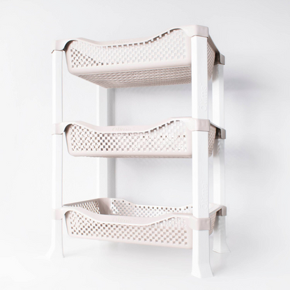 Otima 3-tier storage rack with durable shelves for kitchen or office.