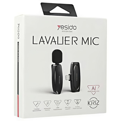 Yesido Lavalier Mic for Recording with clear audio capture for interviews, podcasts, and videos.