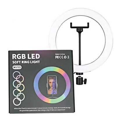 Soft Ring Light MJ33 LED Studio Light for professional photography, video recording, and live streaming.