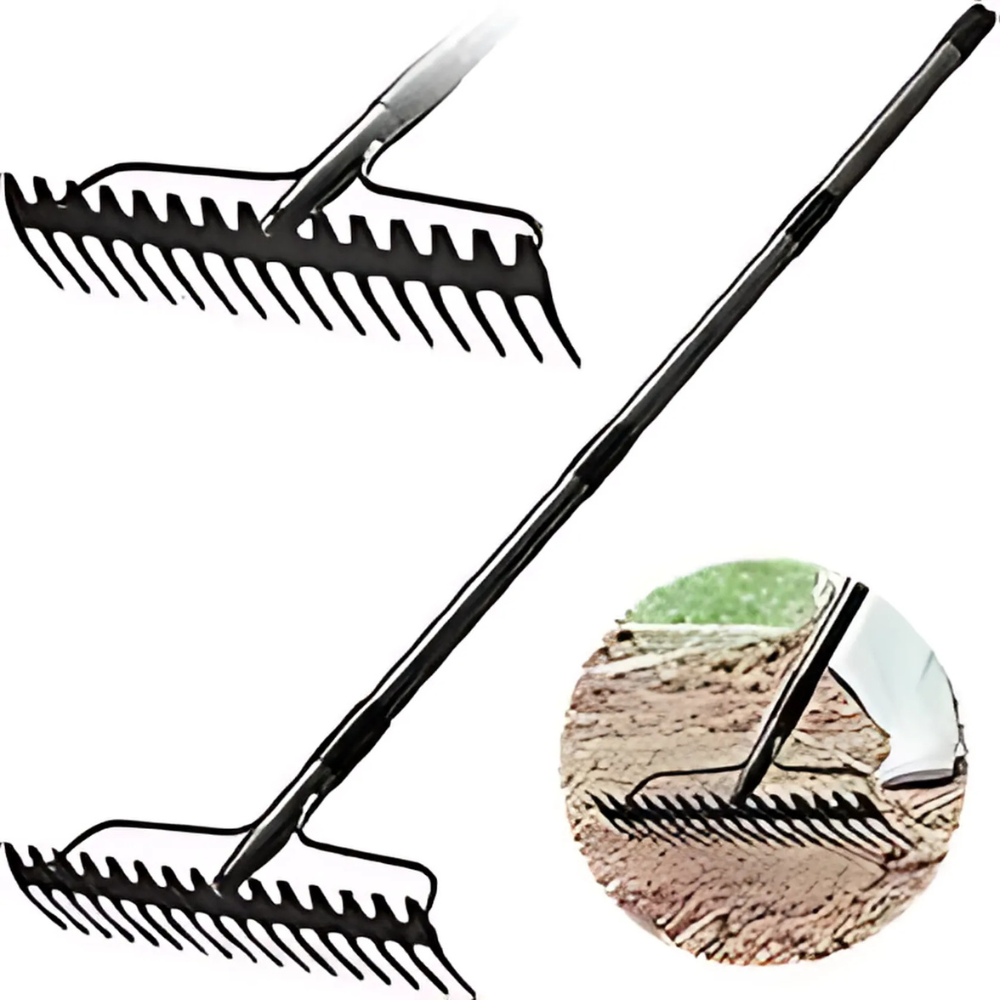 Metal Rake 16 Finger with Metal Handle