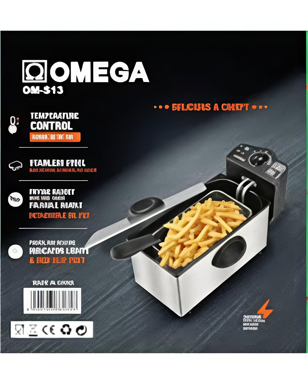 Omega OM-S13 Deep Fryer Cooker for crispy frying and convenient home cooking.