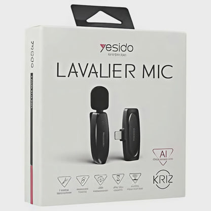 Yesido Lavalier Mic for Recording with clear audio capture for interviews, podcasts, and videos.