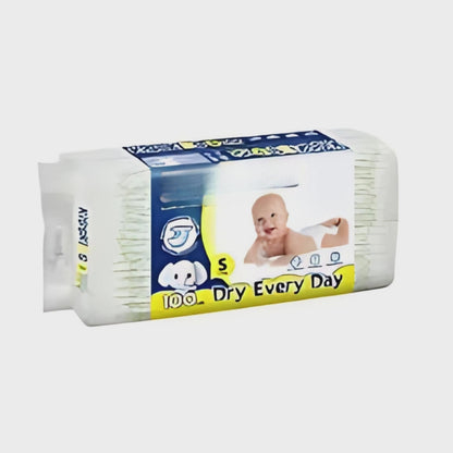 Gentle and comfortable soft pampers for babies in a 100-piece pack.