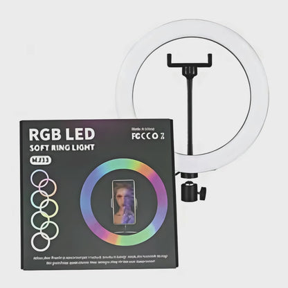 Soft Ring Light MJ33 LED Studio Light for professional photography, video recording, and live streaming.