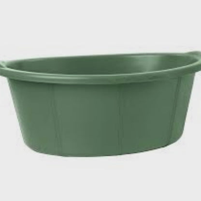 Durable 120L plastic basin for laundry and household use.