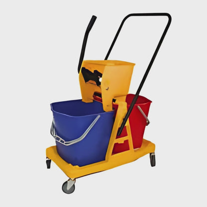 Double Wringer Mop Bucket 48L durable cleaning bucket.